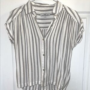 Button Down Grey Strip Shirt